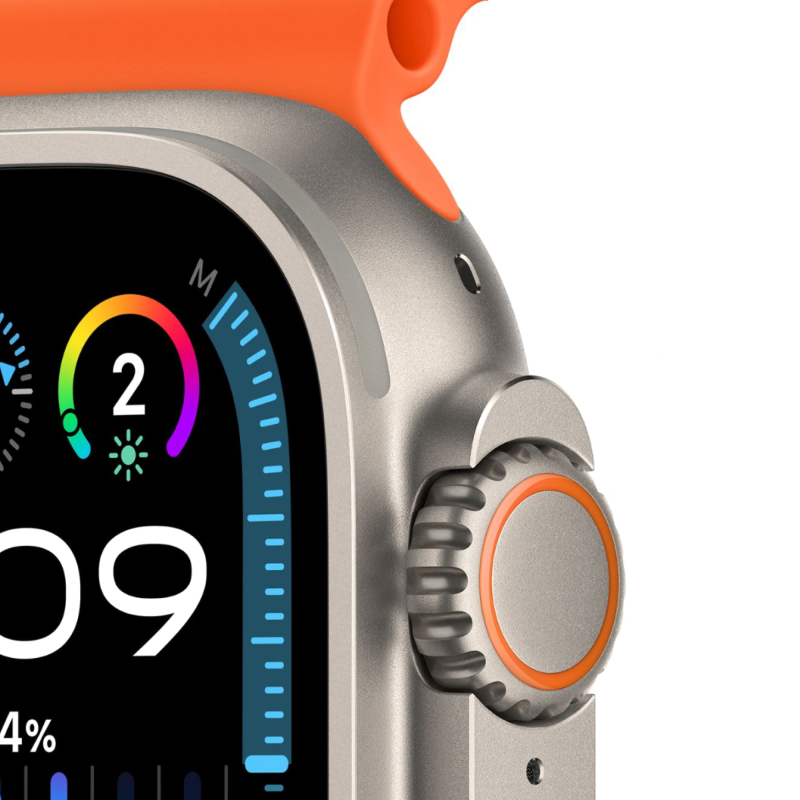 Apple Watch Ultra 2 49mm GPS   Cellular Титановые Ремешок Ocean Оранжевого Цвета
