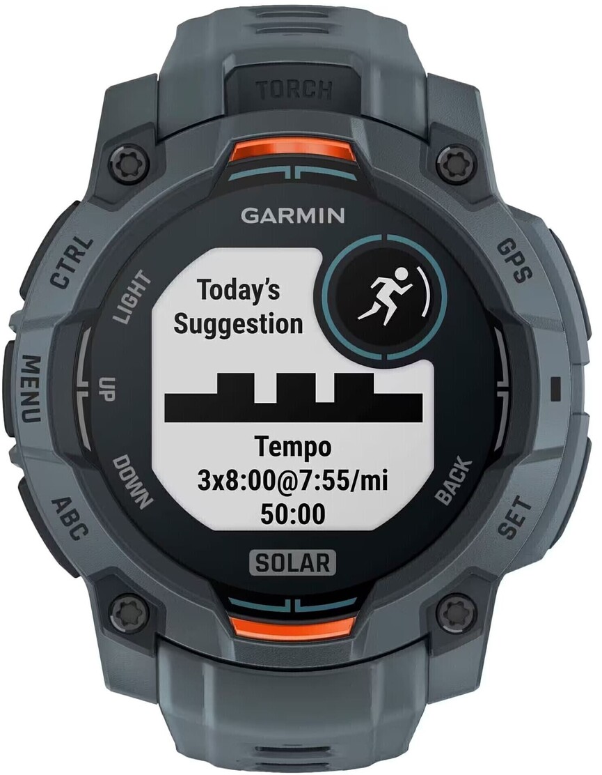 Garmin Instinct 3 45mm Solar Серо-Синие с Серо-Синим Силиконовым Ремешком (010-02934-01)