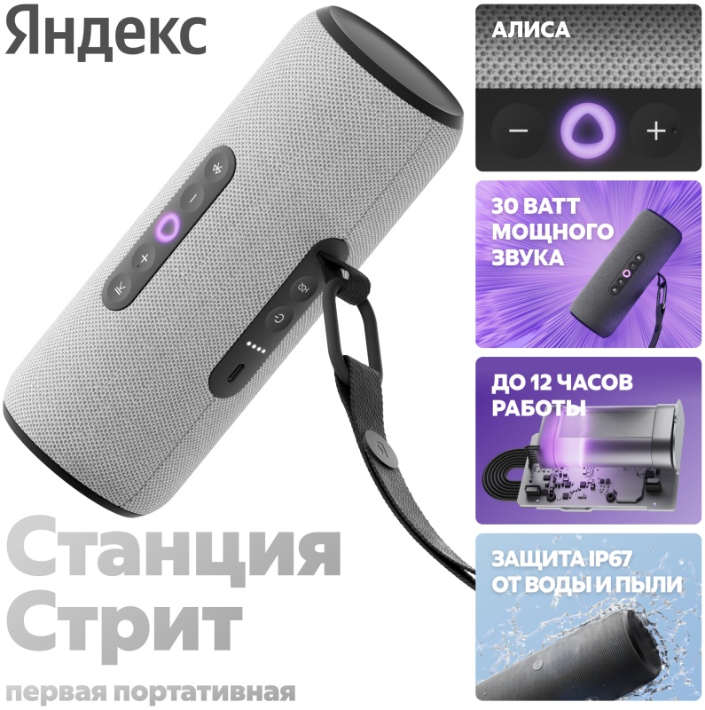 Яндекс Станция Стрит с Алисой Серая