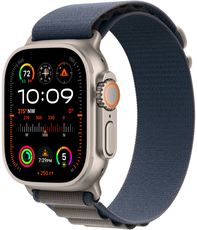 Apple Watch Ultra 2 49mm GPS   Cellular Титановые Ремешок Alpine Синего Цвета