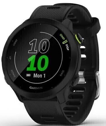 Garmin Forerunner 55 Черные с Черным Силиконовым Ремешком (010-02562-10)