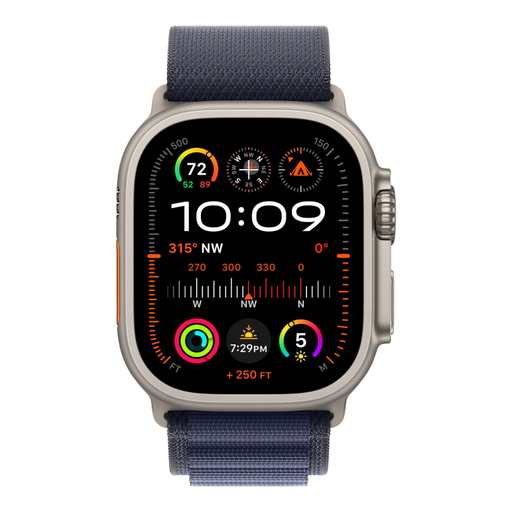 Apple Watch Ultra 2 49mm Бежевый Титан Ремешок S Alpine Темно-Синего Цвета 2024