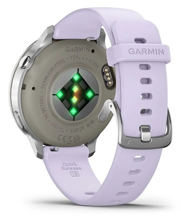 Garmin Venu 4 41mm Серебристые с Сиреневым Ремешком (010-03013-01)