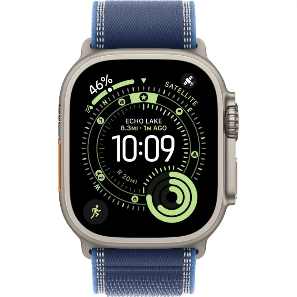 Apple Watch Ultra 3 49mm Бежевый Титан Ремешок S/M Trail Синего Цвета 2025