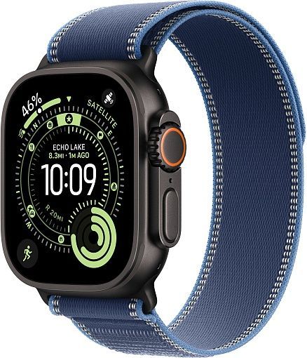 Apple Watch Ultra 3 49mm Черный Титан Ремешок M/L Trail Синего Цвета 2025