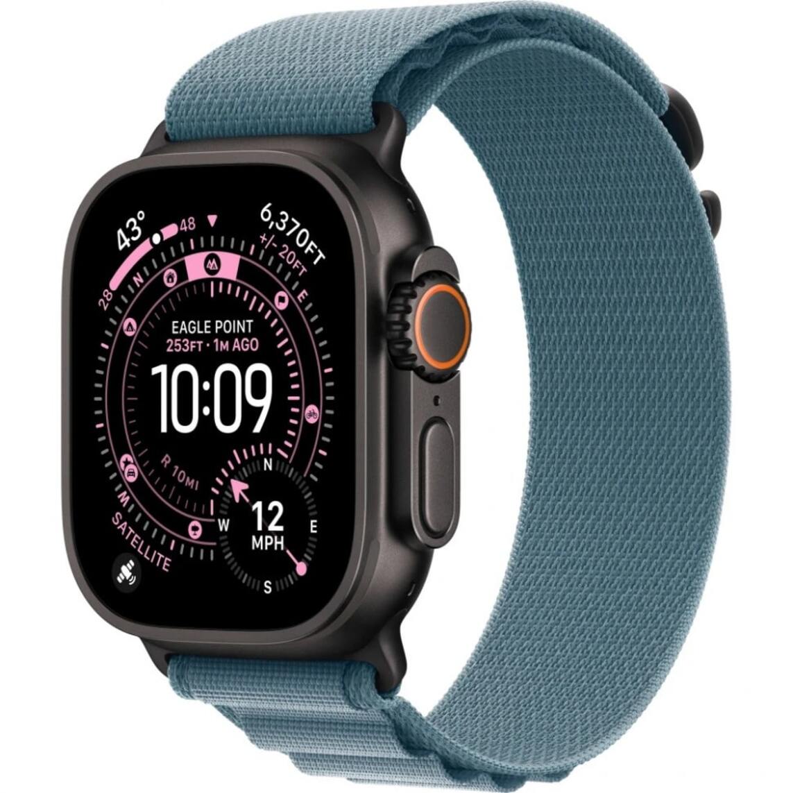 Apple Watch Ultra 3 49mm Черный Титан Ремешок M Alpine Светло-Синего Цвета 2025