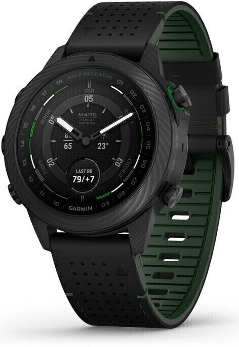 Garmin MARQ Golfer Gen 2 Carbon Edition 46mm с Черным Кожаным Ремешком (010-02722-21)