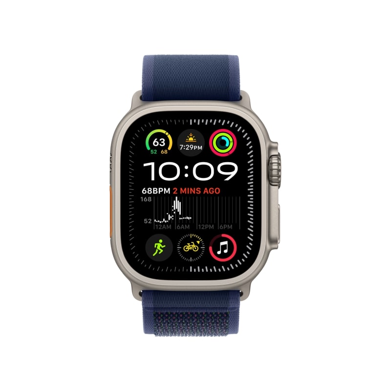 Apple Watch Ultra 2 49mm Бежевый Титан Ремешок S/M Trail Голубого Цвета 2024