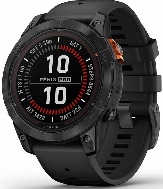 Garmin Fenix 7 Pro Solar Серый с Черным Ремешком (010-02777-01)