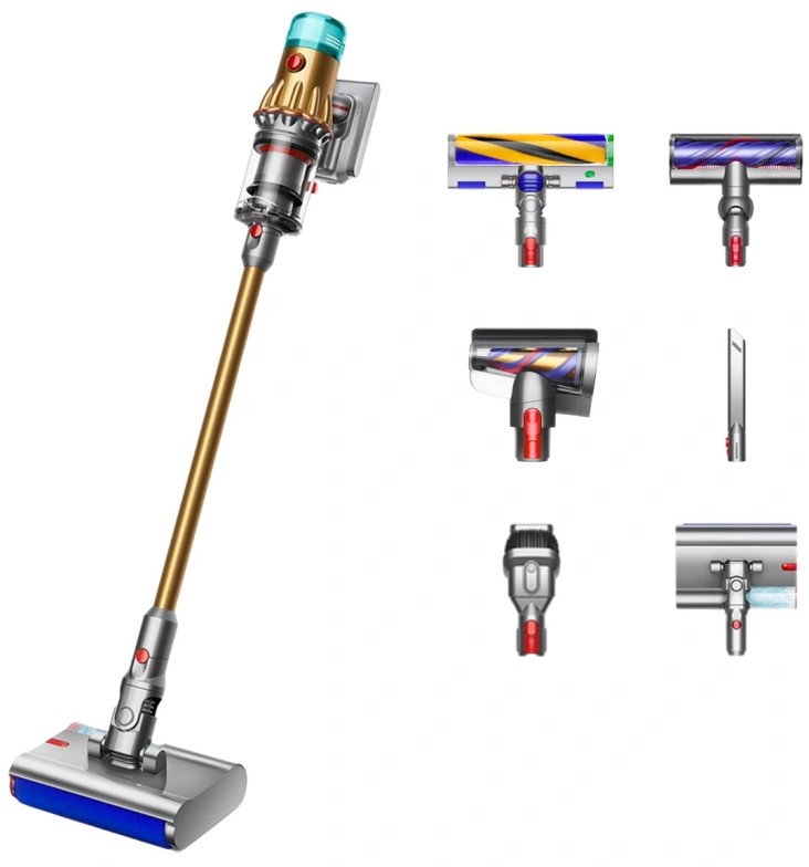 Вертикальный Пылесос Dyson V12S Detect Slim Submarine SV46 Золотой