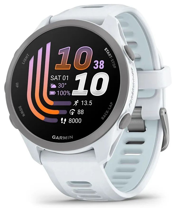 Garmin Forerunner 170 Music Белый Камень со Светло-Голубым Ремешком (010-03920-11)