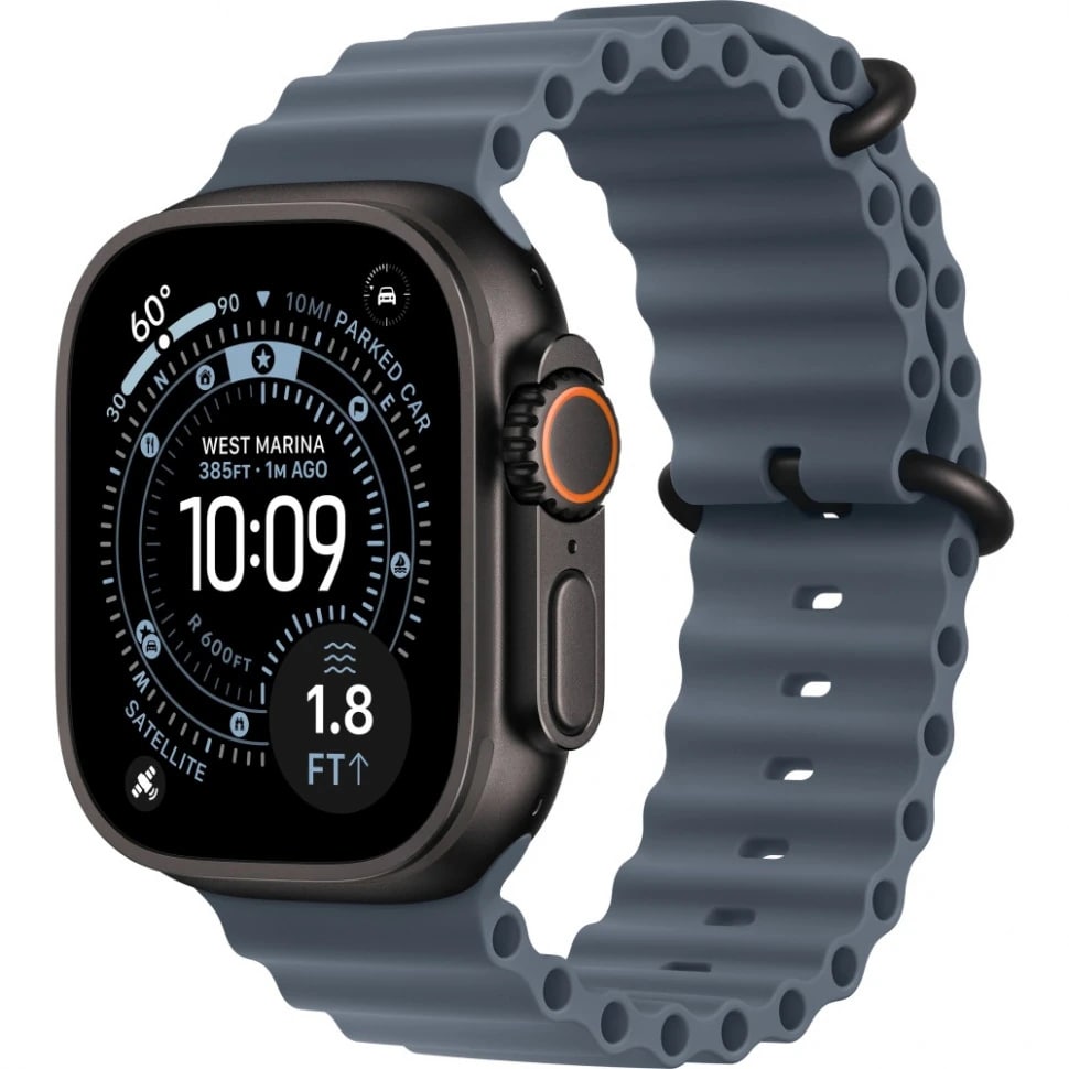 Apple Watch Ultra 3 49mm Черный Титан Ремешок Ocean Синего Цвета 2025