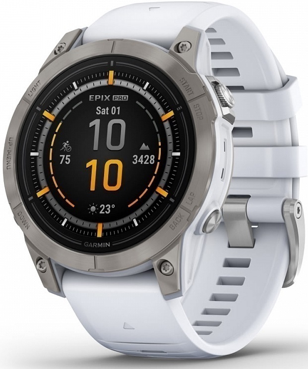 Garmin Epix Pro Gen 2 Sapphire 47mm Титан С Ремешком Белого Камня (010-02803-21)