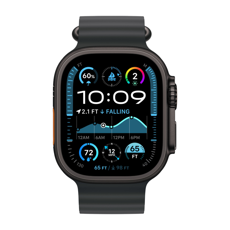 Apple Watch Ultra 2 49mm Черный Титан Ремешок Ocean Черного Цвета 2024