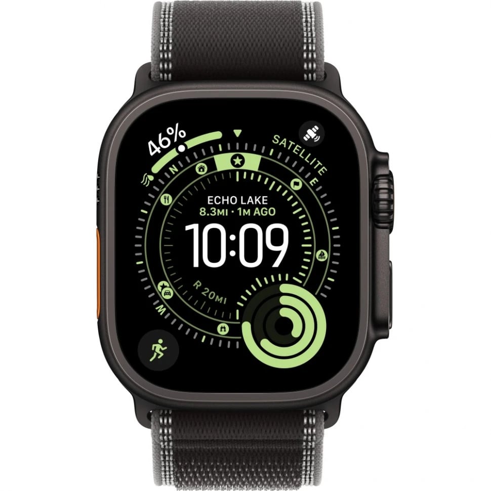 Apple Watch Ultra 3 49mm Черный Титан Ремешок S/M Trail Черного Цвета 2025