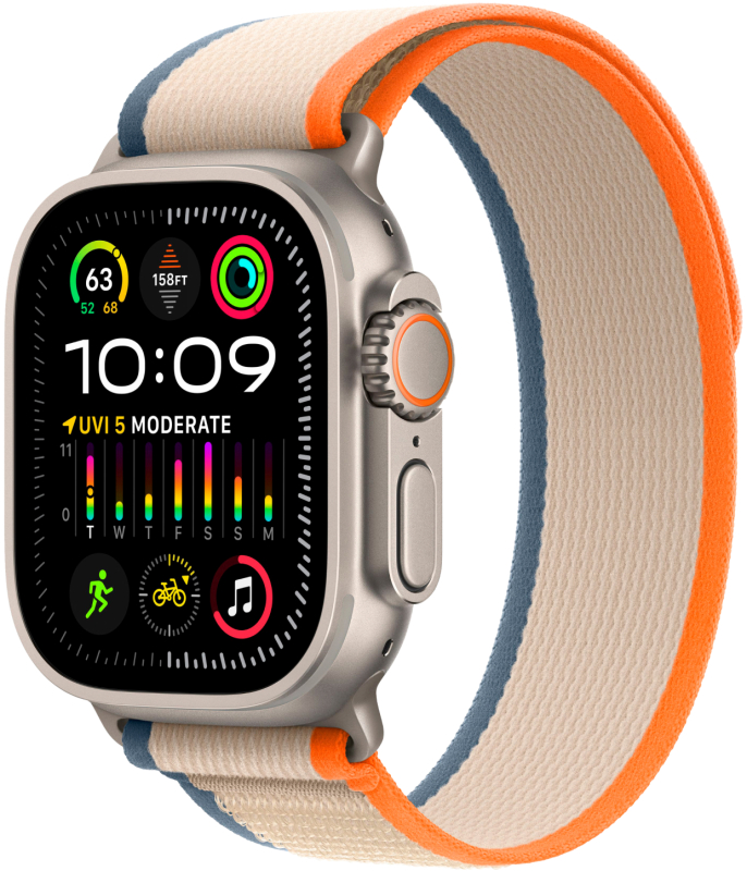 Apple Watch Ultra 2 49mm GPS   Cellular Титановые Ремешок Trail Оранжевого/Бежевого Цвета