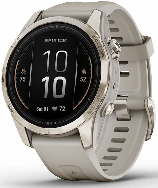 Garmin Epix Pro Gen 2 Sapphire 42 мм Золотистый Корпус Со Светло-Песочным Ремешком (010-02802-11)