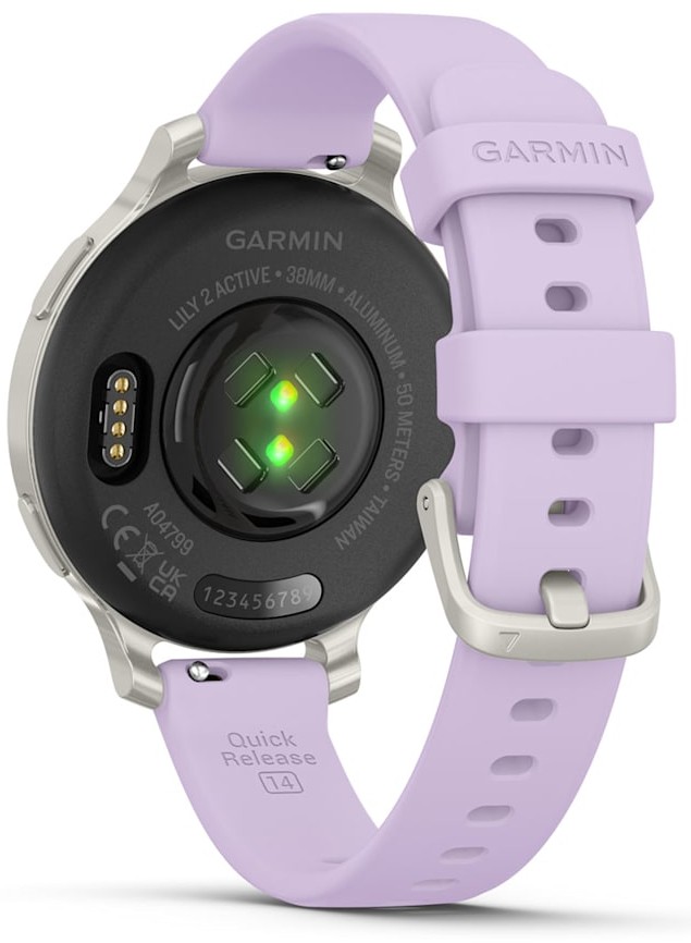 Garmin Lily 2 Active Серебристый Безель с Фиолетовым Силиконовым Ремешком (010-02891-01)