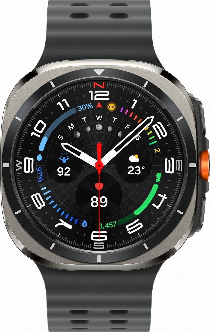 Samsung Galaxy Watch Ultra 47mm Серебристый Титан с Черным Ремешком LTE 2025