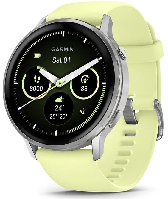 Garmin Venu 4 45mm Серебристые с Лимонным Ремешком (010-03014-02)