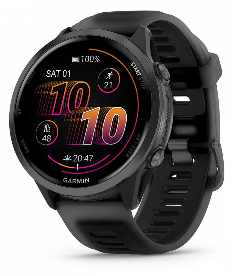 Garmin Forerunner 570 47mm Шиферно-Серые Алюминиевый Безель с Черным Ремешком (010-02971-40)