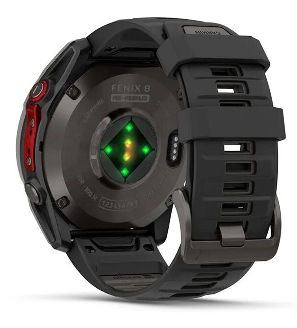 Garmin Fenix 8 Pro 51mm MicroLED Sapphire Lens DLC Титан с Угольно-Серым Ремешком (010-03380-01)