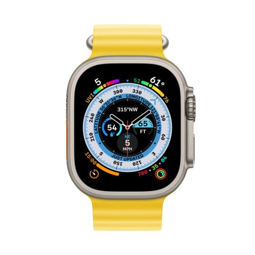Apple Watch Ultra 49mm GPS   Cellular Титановые Ремешок Ocean Желтого Цвета
