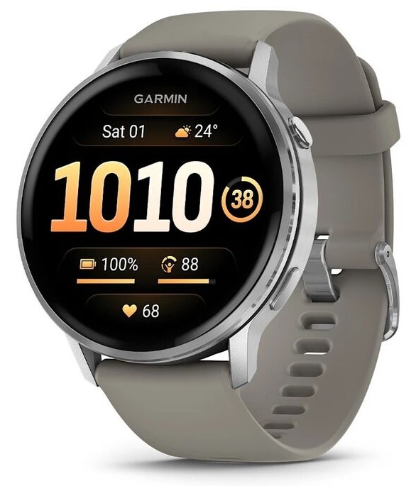 Garmin Venu 4 45mm Серебристые с Серебристо-Серым Ремешком (010-03014-01)