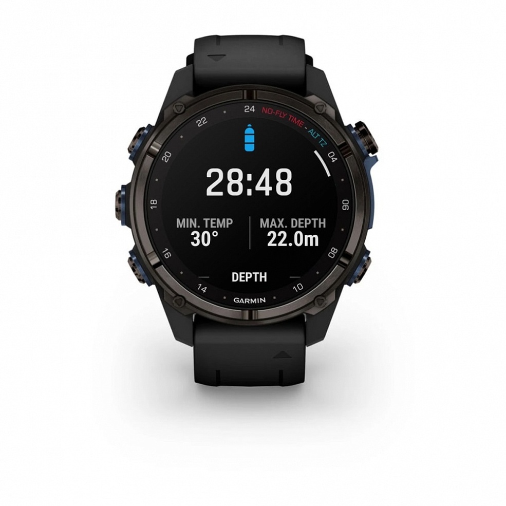 Garmin Descent MK3i 43mm Титан Угольно-Серый DLC с Черным Силиконовым Ремешком (010-02753-11)