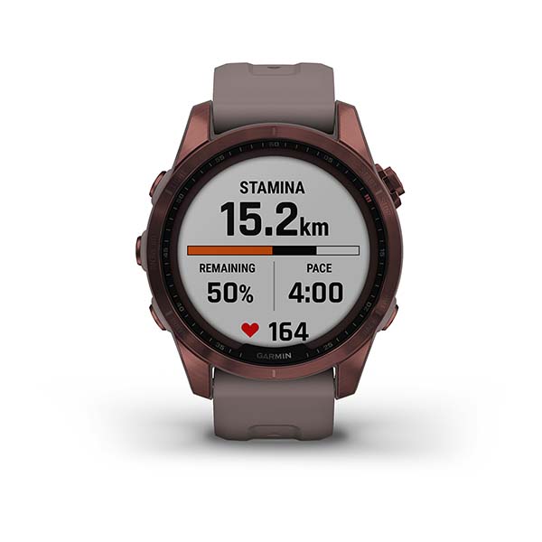 Garmin Fenix 7S Sapphire Solar Титановый Темно-Бронзовый с Сланцево-Серым Ремешком (010-02539-29)