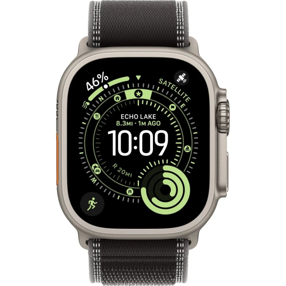 Apple Watch Ultra 3 49mm Бежевый Титан Ремешок M/L Trail Черного Цвета 2025