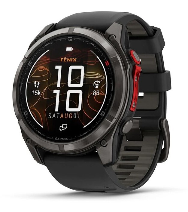 Garmin Fenix 8 Pro 51mm MicroLED Sapphire Lens DLC Титан с Угольно-Серым Ремешком (010-03380-01)