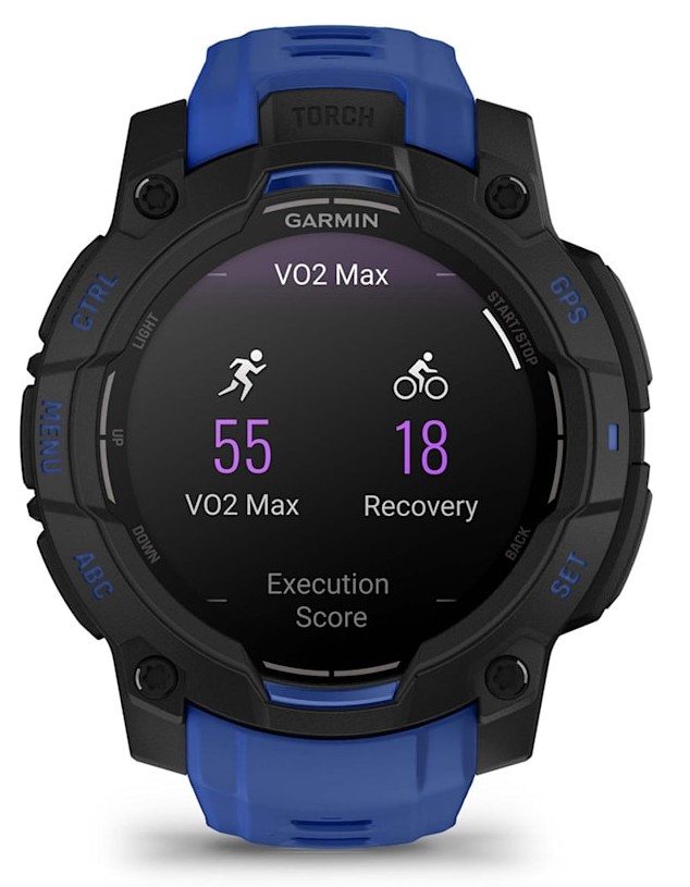 Garmin Instinct 3 45mm Amoled Черные с Черно-Синим Ремешком (010-02936-03)