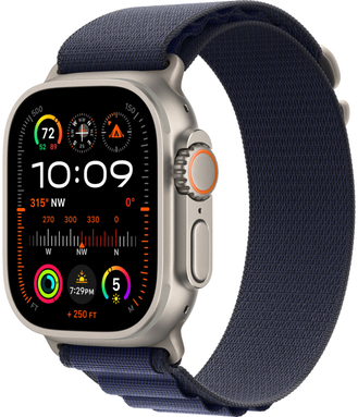 Apple Watch Ultra 2 49mm Бежевый Титан Ремешок S Alpine Темно-Синего Цвета 2024