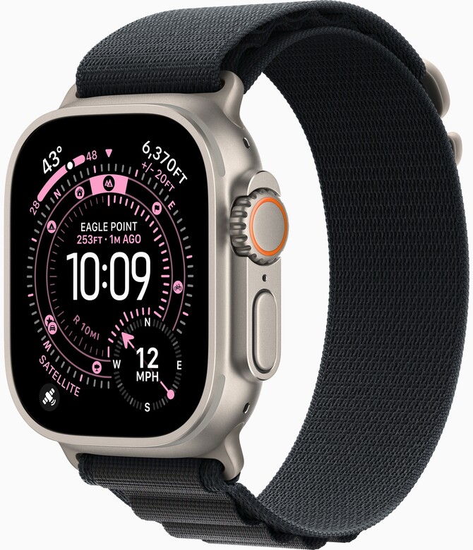 Apple Watch Ultra 3 49mm Бежевый Титан Ремешок L Alpine Черного Цвета 2025