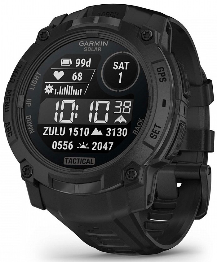 Garmin Instinct 3 50mm Solar Tactical Edition Черные с Черным Силиконовым Ремешком (010-02935-50)