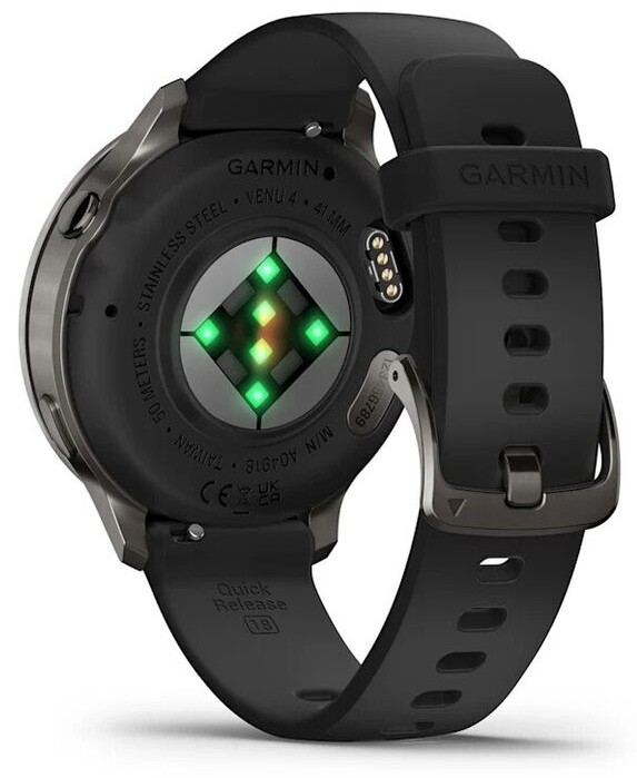 Garmin Venu 4 41mm Темно-Серые с Черным Ремешком (010-03013-02)