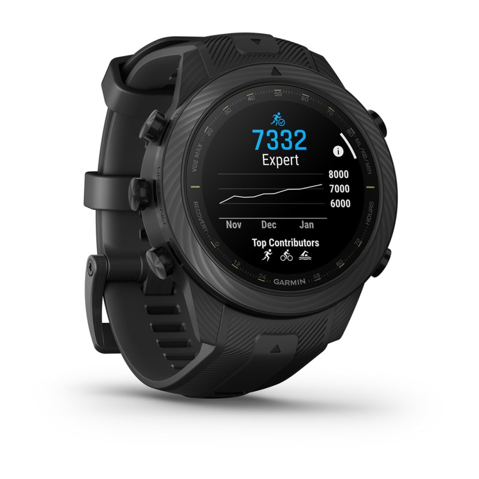 Garmin MARQ Athlete Gen 2 Carbon Edition 46mm с Черным Силиконовым Ремешком(010-02722-11)