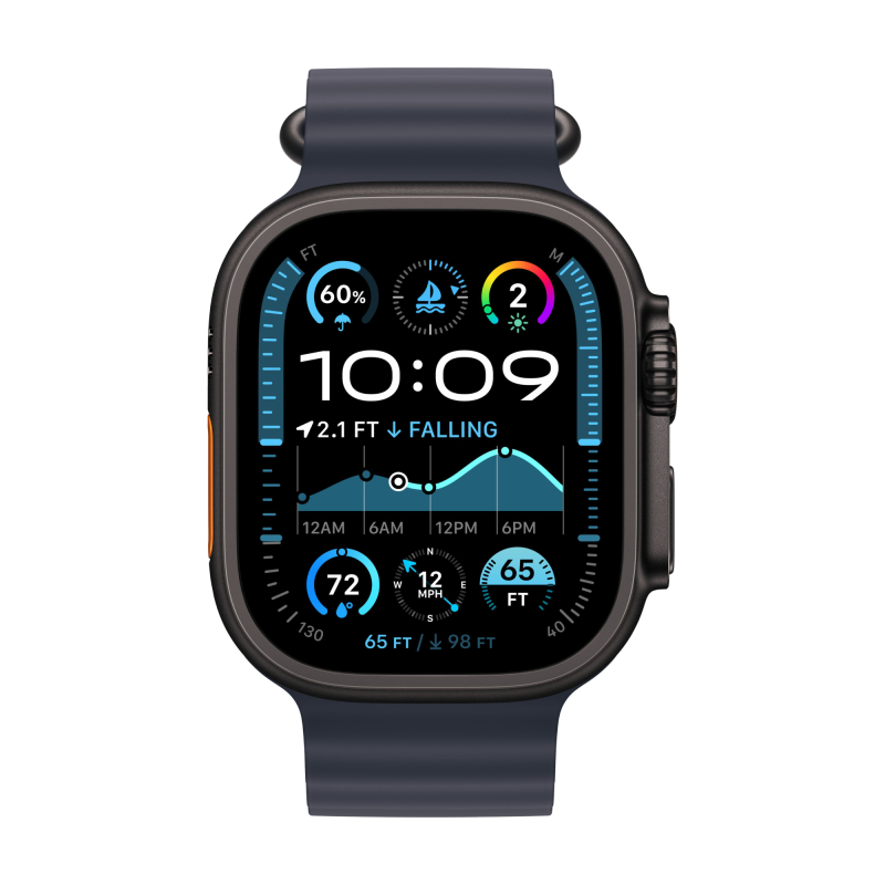 Apple Watch Ultra 2 49mm Черный Титан Ремешок Ocean Темно-Синего Цвета 2024