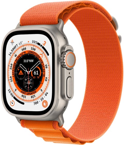 Apple Watch Ultra 49mm GPS   Cellular Титановые Ремешок Alpine Оранжевого Цвета