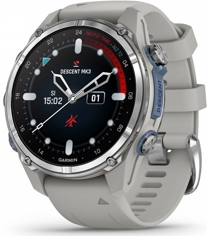 Garmin Descent MK3 43mm с Дымчато-Серым Силиконовым Ремешком (010-02753-04)