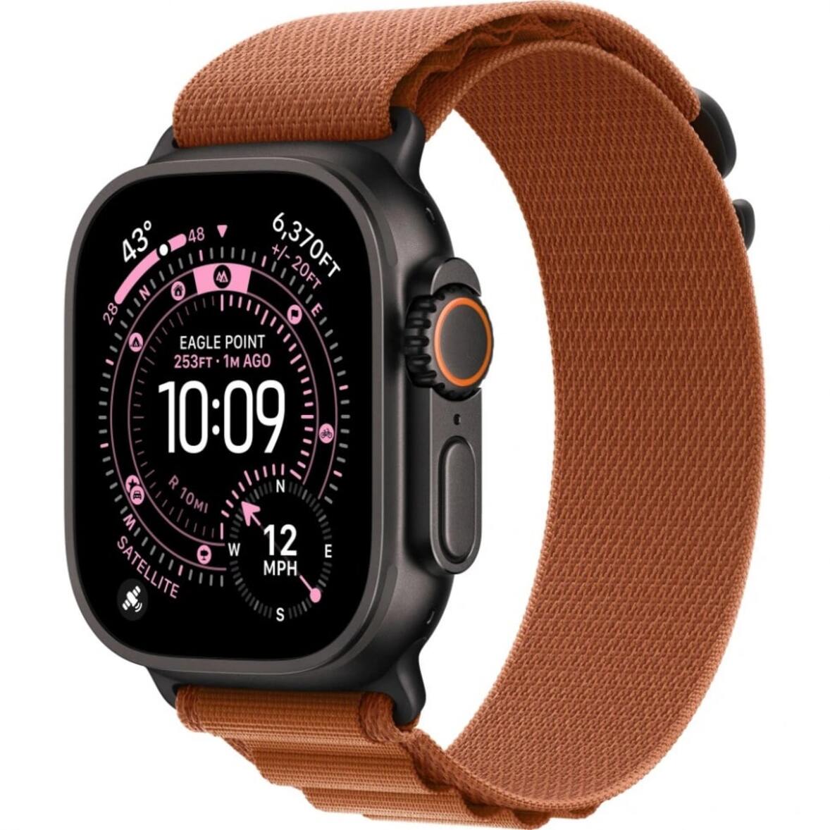Apple Watch Ultra 3 49mm Черный Титан Ремешок L Alpine Коричневого Цвета 2025