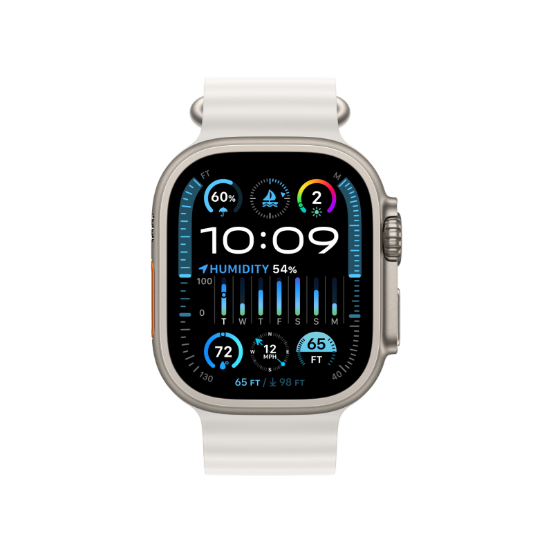Apple Watch Ultra 2 49mm GPS   Cellular Титановые Ремешок Ocean Белого Цвета