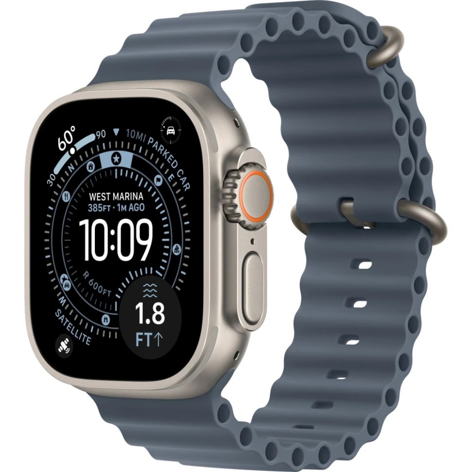 Apple Watch Ultra 3 49mm Бежевый Титан Ремешок Ocean Синего Цвета 2025