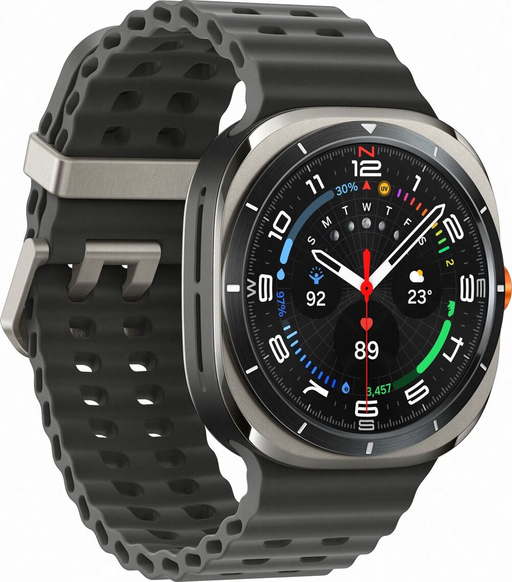Samsung Galaxy Watch Ultra 47mm Серебристый Титан с Черным Ремешком LTE 2025