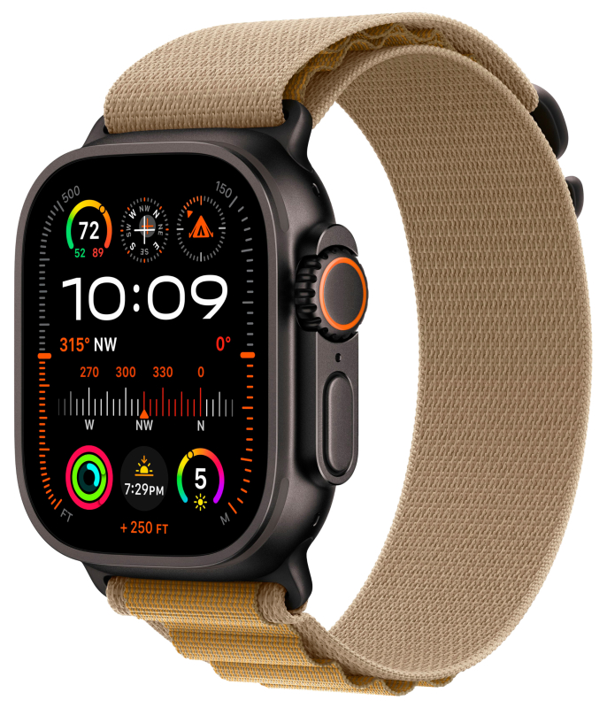 Apple Watch Ultra 2 49mm Черный Титан Ремешок S Alpine Загар Цвета 2024
