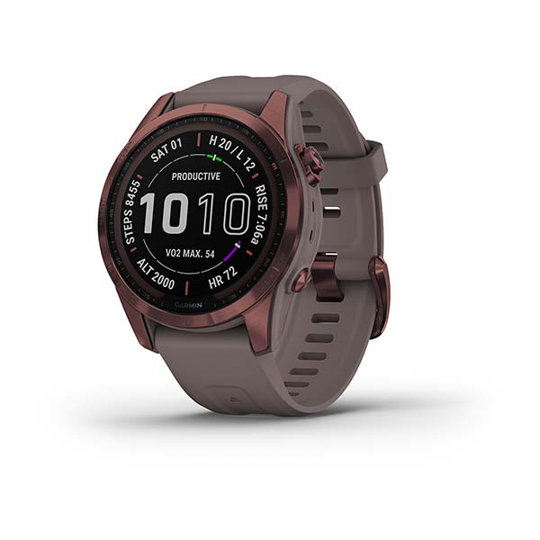 Garmin Fenix 7S Sapphire Solar Титановый Темно-Бронзовый с Сланцево-Серым Ремешком (010-02539-29)
