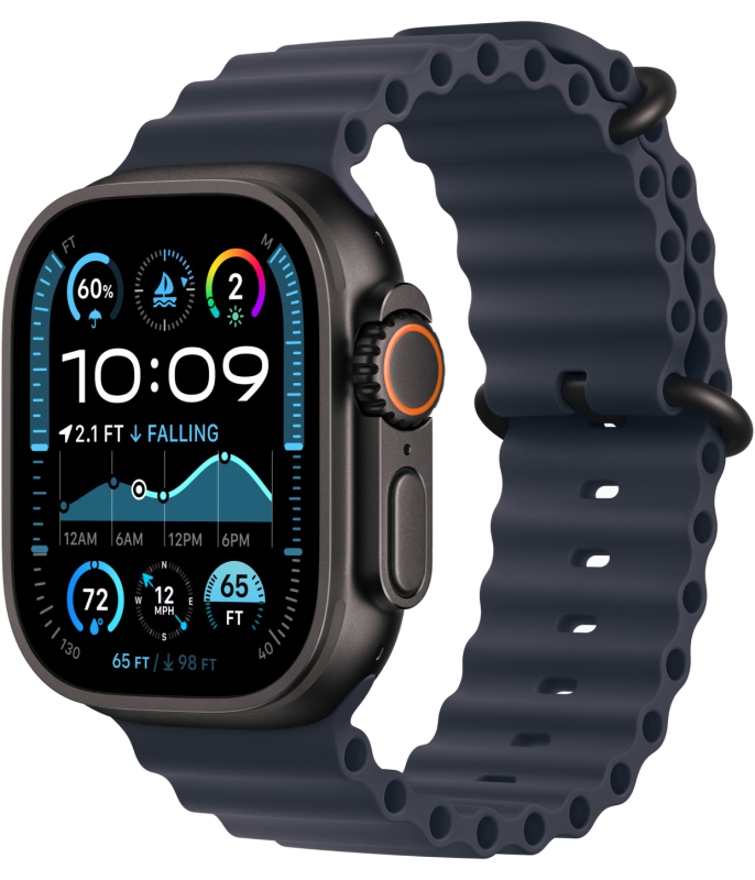 Apple Watch Ultra 2 49mm Черный Титан Ремешок Ocean Темно-Синего Цвета 2024