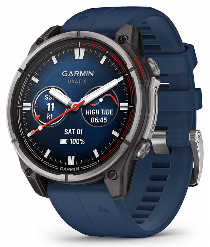 Garmin Quatix 8 47 мм Amoled Sapphire Титан с Синим Ремешком (010-02904-51)