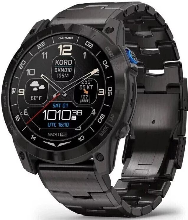 Garmin D2 Mach 1 Pro Aviator 51mm Титан DLC Carbon Серый С Титановым Ремешком (010-02804-81)